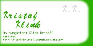 kristof klink business card